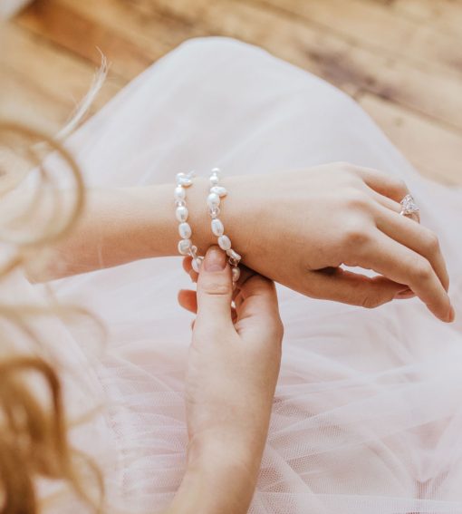 Keshi pearl multi-strand bracelet handcrafted by Carrie Whelan Designs