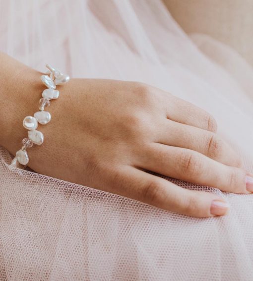Petal pearl bracelet handcrafted by Carrie Whelan Designs