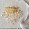 Draping freshwater pearl hair comb for bride handcrafted by Carrie Whelan Designs