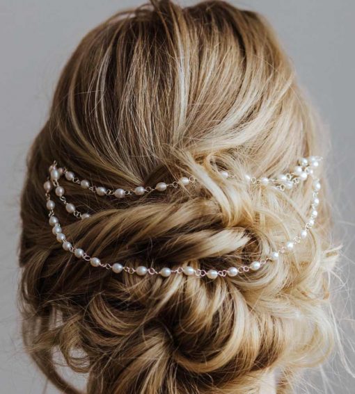 Handcrafted hair chain for wedding by Carrie Whelan Designs