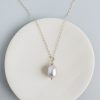 Silver pearl necklace in sterling silver by Carrie Whelan Designs