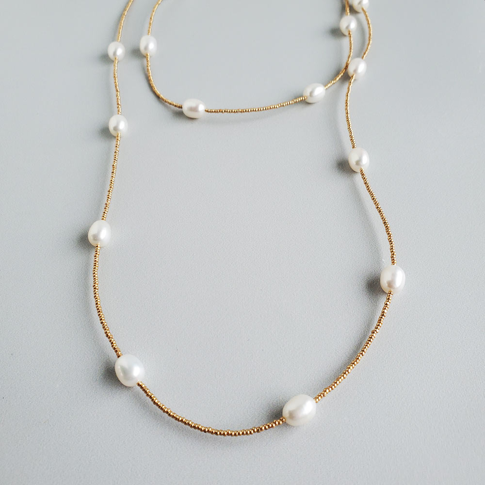 Half Oval Pearl, Half Paperclip Chain Necklace, Genuine Pearls, Freshwater  Pearl | eBay