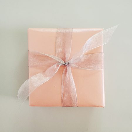 Pink gift wrapping for jewelry gifts from Carrie Whelan Designs