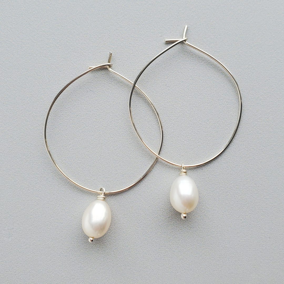 Pearl Twisted Small Drop Hoop Earrings Earrings | Missoma