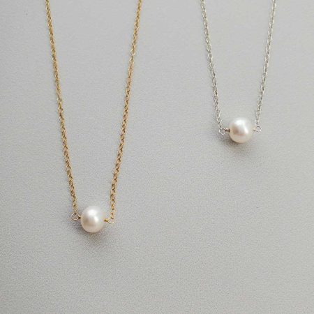 Pearl choker necklaces handmade in gold or silver