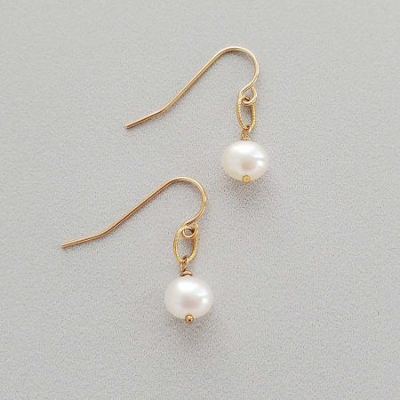 Small pearl earrings in 14kt gold fill by Carrie Whelan Designs
