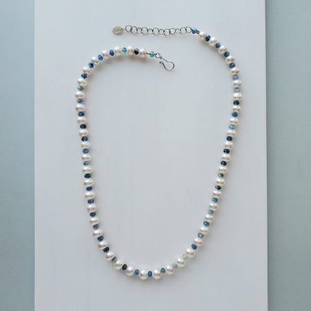 pearl and Santa Maria aquamarine necklace